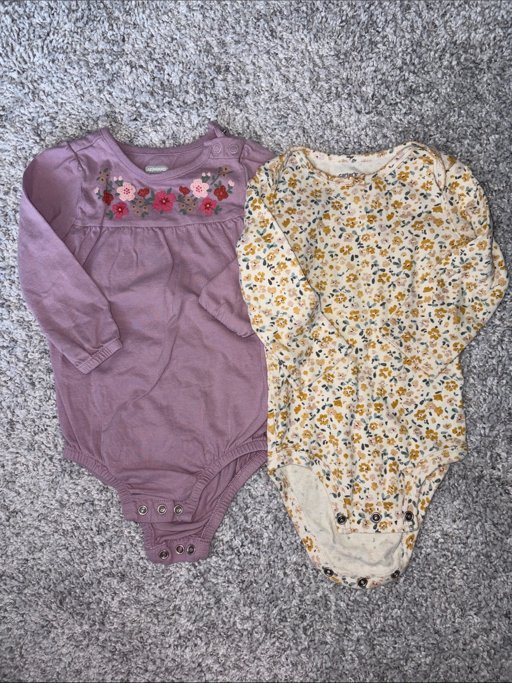 Baby Girls' Long-Sleeve One-Piece Bodysuit Bundle